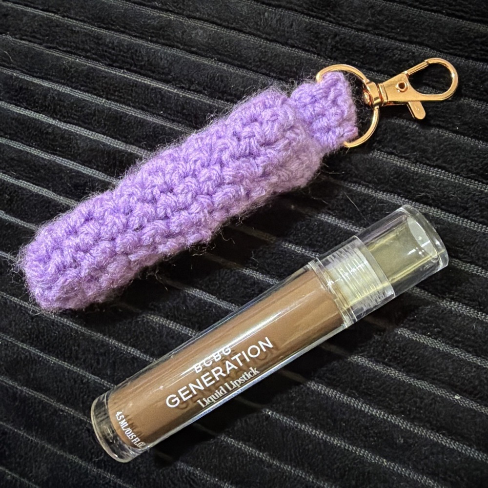 Handmade Crochet Lipstick Holder + BCBG Generation Liquid Lipstick Empowered